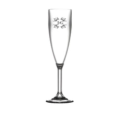 Personalised Wedding Champagne Flutes – Laser Engraved Bride & Groom Toasting Glasses – Unbreakable Polycarbonate for Outdoor Receptions