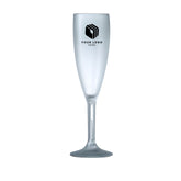 Branded Frosted Event Flutes – Custom Logo VIP Glassware – Premium "Ice" Finish – Shatterproof Polycarbonate