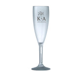 Frosted Personalised Champagne Flute – "Ice" Finish Wedding Glass – Modern Winter Wedding Favour – Custom Black Engraved Name
