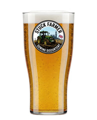Stuck Farmer Elite Tulip Pint - Unbreakable Polycarbonate Colour Badge Design