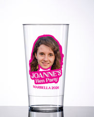 Pink Bridal Personalised Half Pint Cup (Custom Face and Name, 18+)