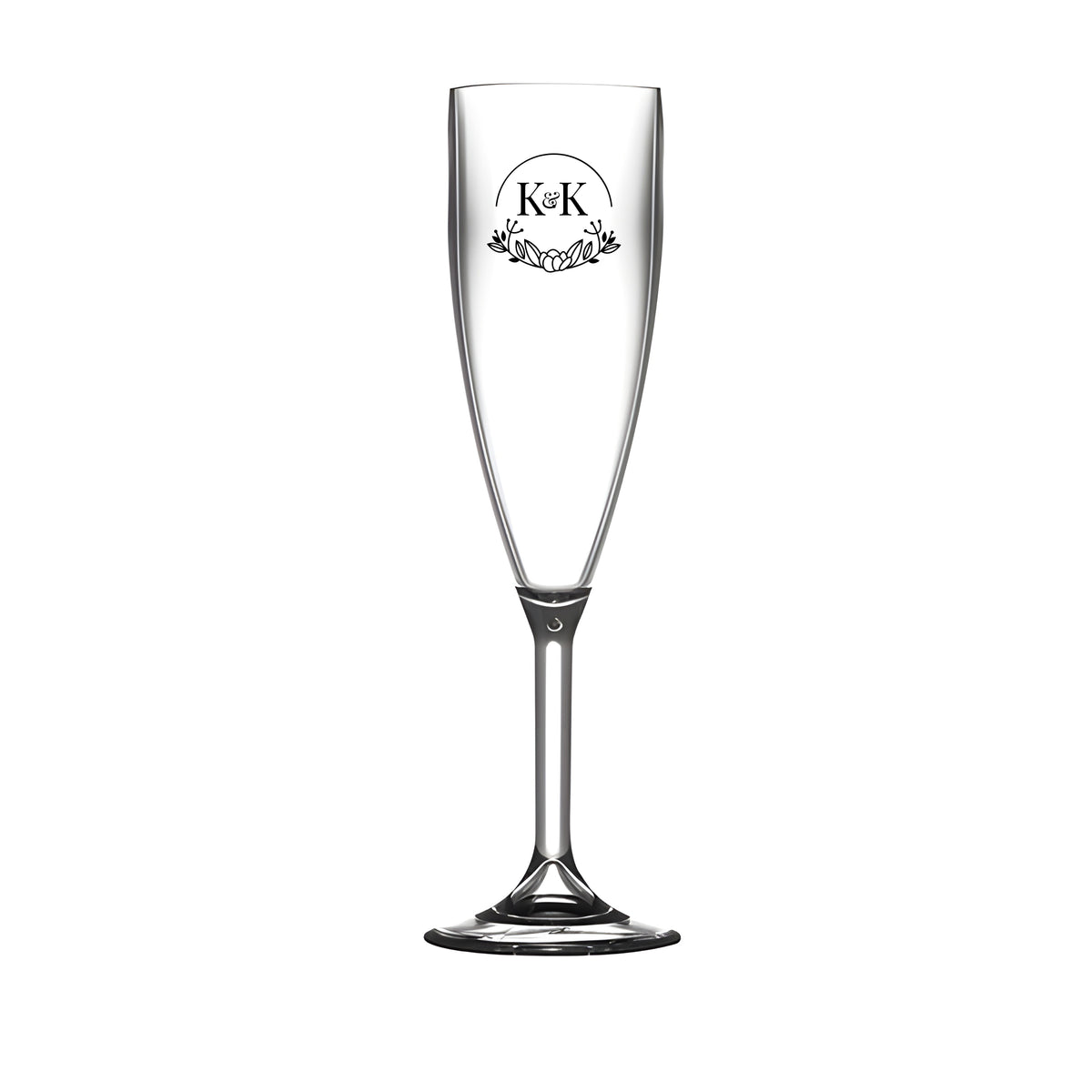 Personalised Wedding Champagne Flutes – Laser Engraved Bride & Groom Toasting Glasses – Unbreakable Polycarbonate for Outdoor Receptions