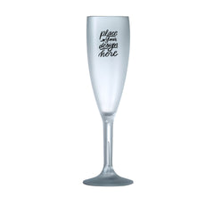 Frosted Personalised Champagne Flute – "Ice" Finish Wedding Glass – Modern Winter Wedding Favour – Custom Black Engraved Name