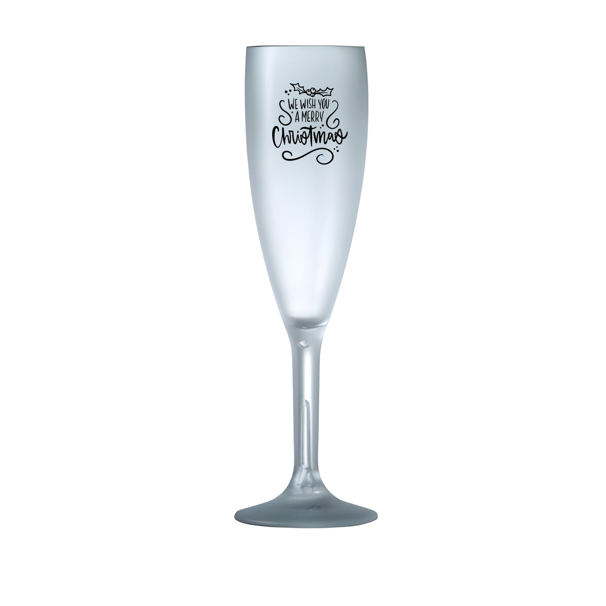 Personalised Frosted Prosecco Glass – Unbreakable Garden Flute – "Frozen" Look – Custom Engraved Hot Tub Safe Drinkware