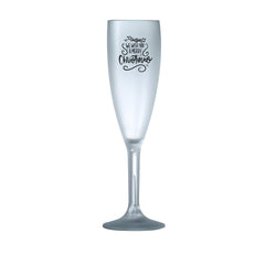 Personalised Frosted Prosecco Glass – Unbreakable Garden Flute – "Frozen" Look – Custom Engraved Hot Tub Safe Drinkware
