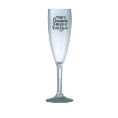Branded Frosted Event Flutes – Custom Logo VIP Glassware – Premium "Ice" Finish – Shatterproof Polycarbonate