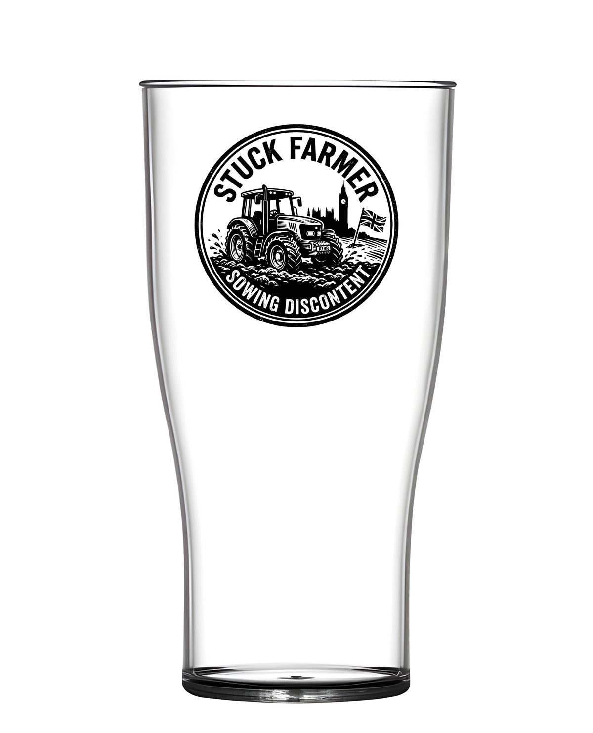 Stuck Farmer Elite Tulip Pint - Unbreakable Polycarbonate Black Design